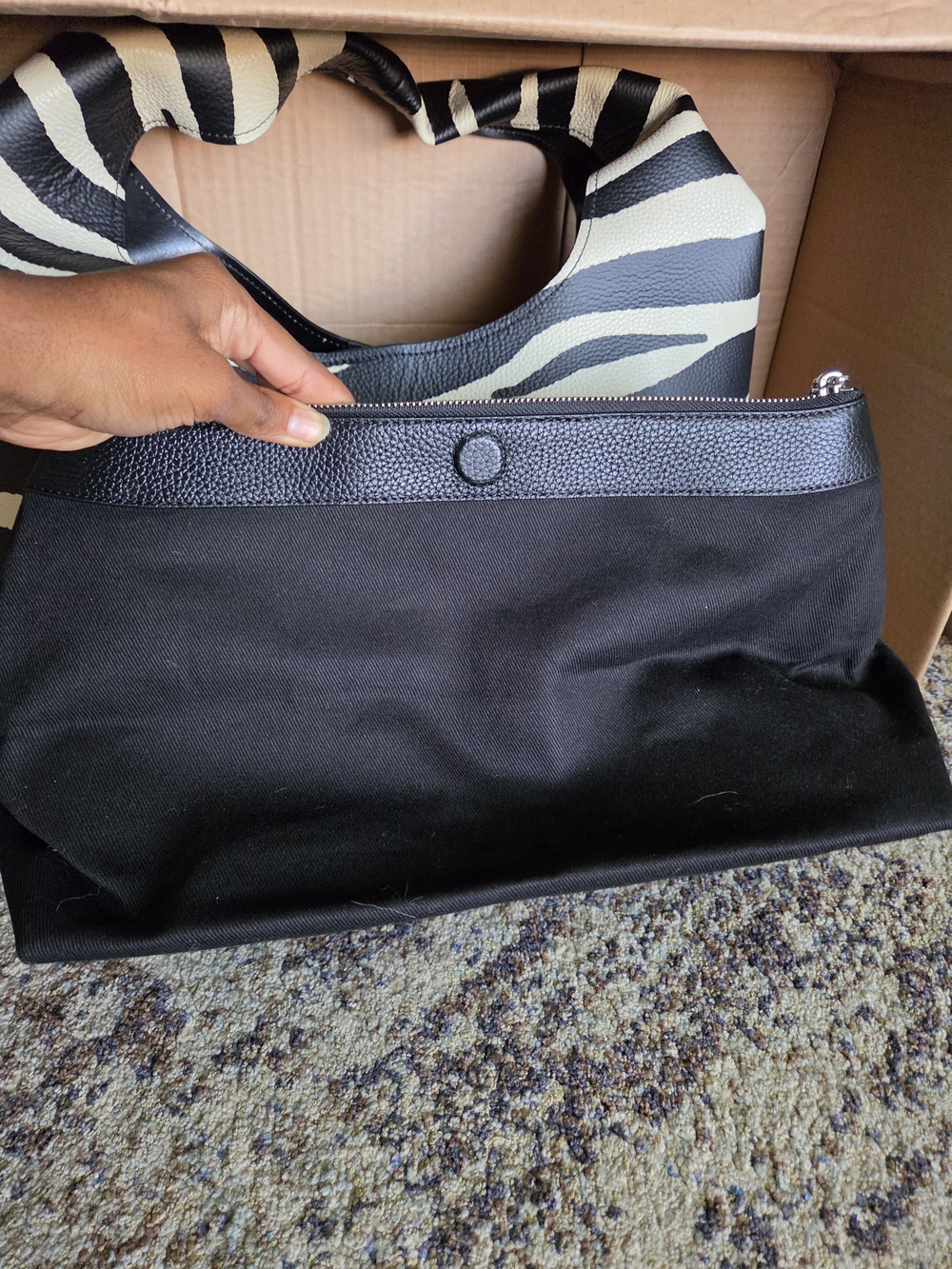 Marc Jacobs The Sack Bag - Black & Cream Zebra Print - Picture 12 of 15
